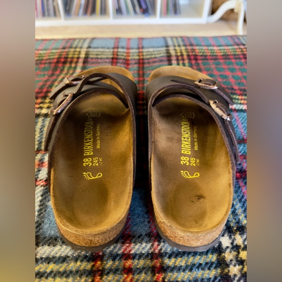 Birkenstock Black Leather Zurich Sandals Size 7.5/38/245 - Picture 3 of 6